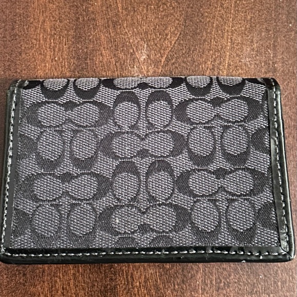 COACH y2k Black Signature Canvas Small CardHolder Wallet - Picture 2 of 11
